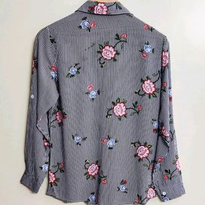 Crey Floral Shirt Size-34