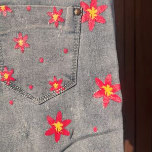 Flower Jeans - Extremely Cute & Pop Of Color