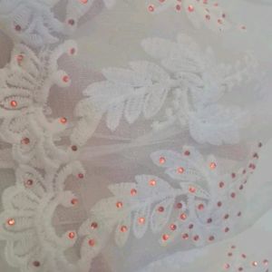 Gorgeous White Net Skirt For Girls