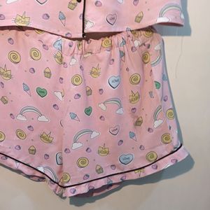 Pink Shorts Night Suit