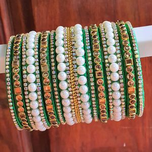 These Are Handmade Silk Thread Bangles With Kundan