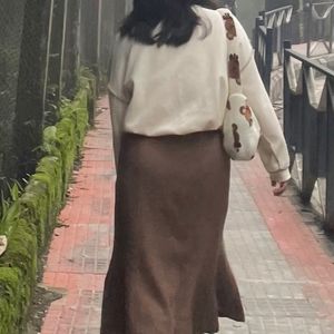 Aesthetic Korean Brown Mermaid Skirt