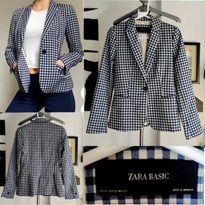 Zara White And Navy Blazer