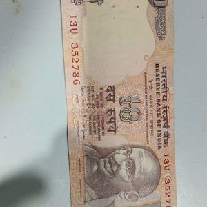New Without Fold 10 Rupees 786 Series Note