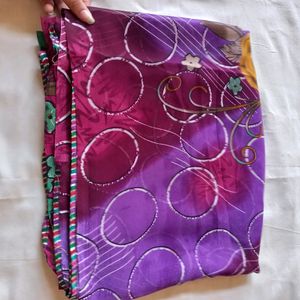 New Purple Printed Saree