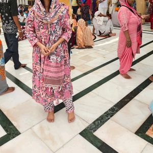 Pink Long Kurta With Pant Dupatta