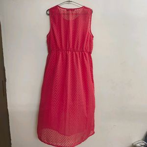 109°F Fuchsia Self Textured Dress