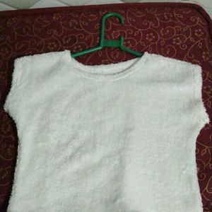 Brand New White Furr Crop Top