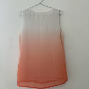 Shaded White And Peach Formal Top