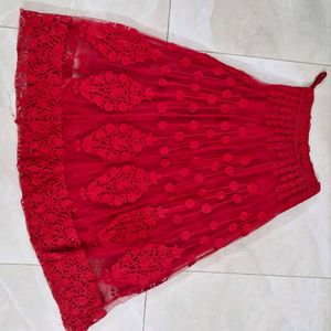 New Excellent Red Crop Top And Skirt For Sale