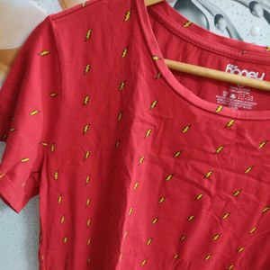 Honey By Pantaloons Pure Cotton Printed Red Top