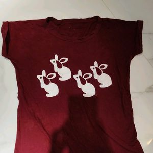 Casual Cool Cute top For Ladies In Maroon Colour