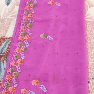 Embroidery  Cutwork Saree