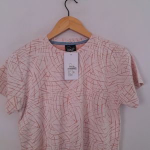 Beige Printed T-Shirt (Men's)