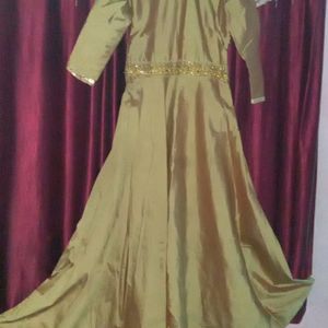 Golden Gown With Shining Stones