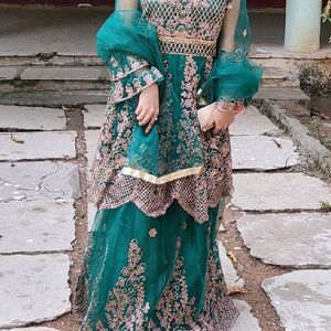 Green Ethnic Gown New 🌲