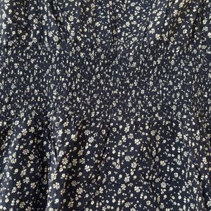 Blue Colour Flower Print Womens Dresses