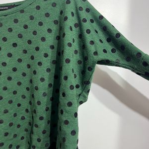 Warm Green Dotted Top