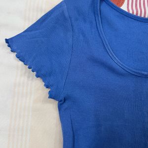 RIO Blue Round Neck Top