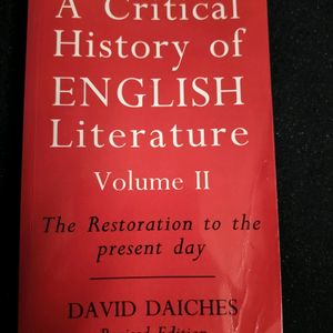 critical history of English Literature Volume 1&2