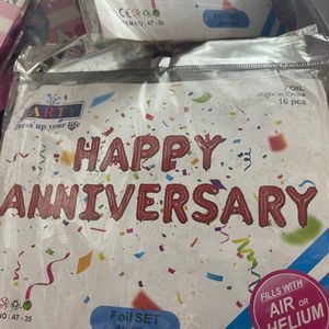 Happy Anniversary Red Color Foil Balloon