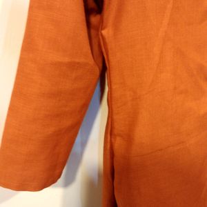 Orange Cotton Kurta(Women)