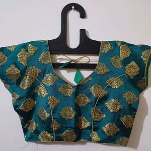 💥🆕️ Teal Green Colour Brocade Blouse