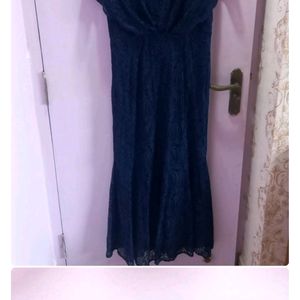 Navy Blue Lace Gown