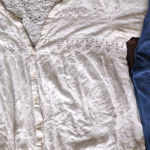 white chikankari shirt