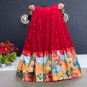 Red Satin lehenga