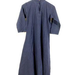 Anouk Navy Blue Cotton Anarkali Kurta (Women)