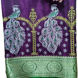 Full Work Embroidery Saree