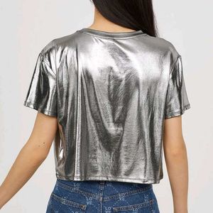 H&M Silver Shimmer Metallic Top