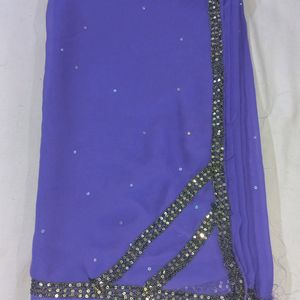 New Purple Colour Sequin Saree