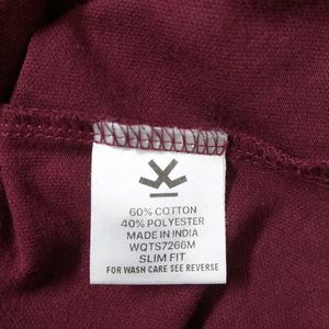 WROGN MAROON SOLID POLO TSHIRT