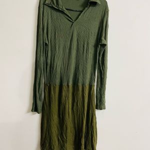 Women Olive Green Tshirt Dress