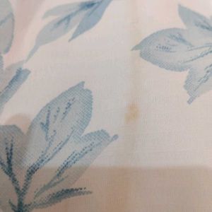 White With Blue Flower Printed Top