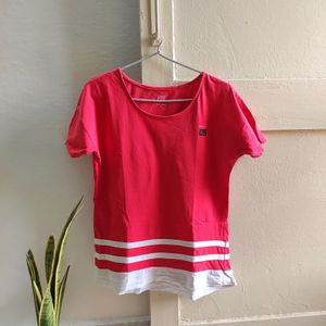 Striped Drop Shoulder Cotton Tshirt