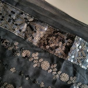 New Black Net Saree