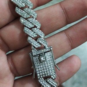 Men Silver Diamond Bracelet