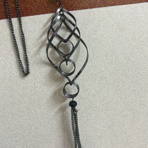 Pair Of 2 Oxidised Long Neck Chains