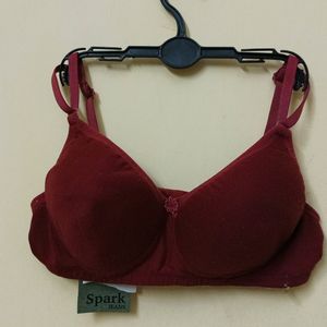 Maroon Lightly Padded Bra