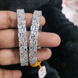 Broad Silver AD Bangles