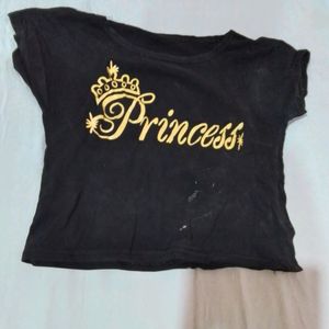 Crop Black T Shirt For Women