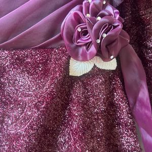 Embellished Purple Gown Fully Flared