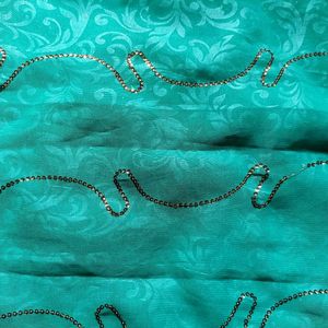 Women Saree Sea Green