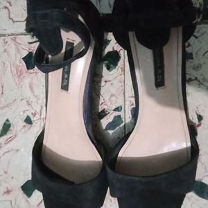 Velvet Black Pencil Heels