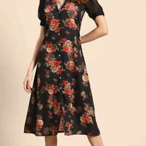 SANGRIA BRAND FLORAL PRINTED DRESS