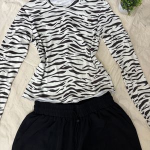 Vintage Zebra Printed Full Sleeve Top