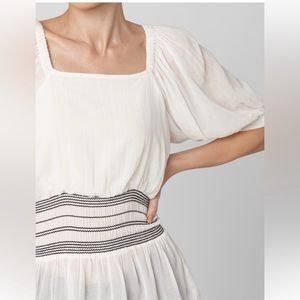 Vero Moda Women White & BlackStriped Cinched Waist